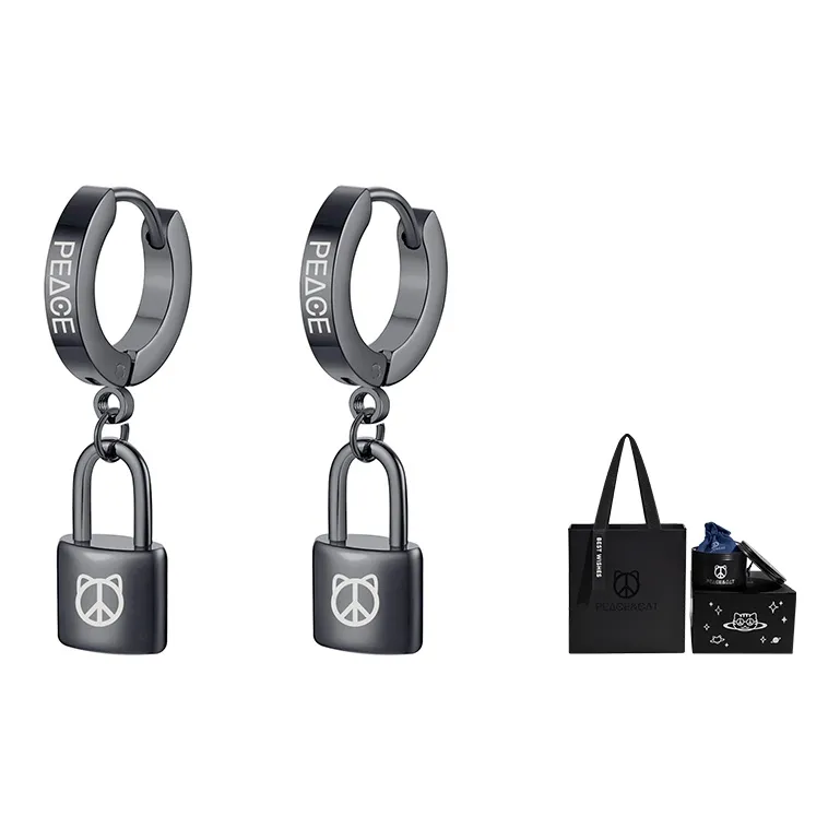 PEACE & CAT Серьги из титановой стали унисекс