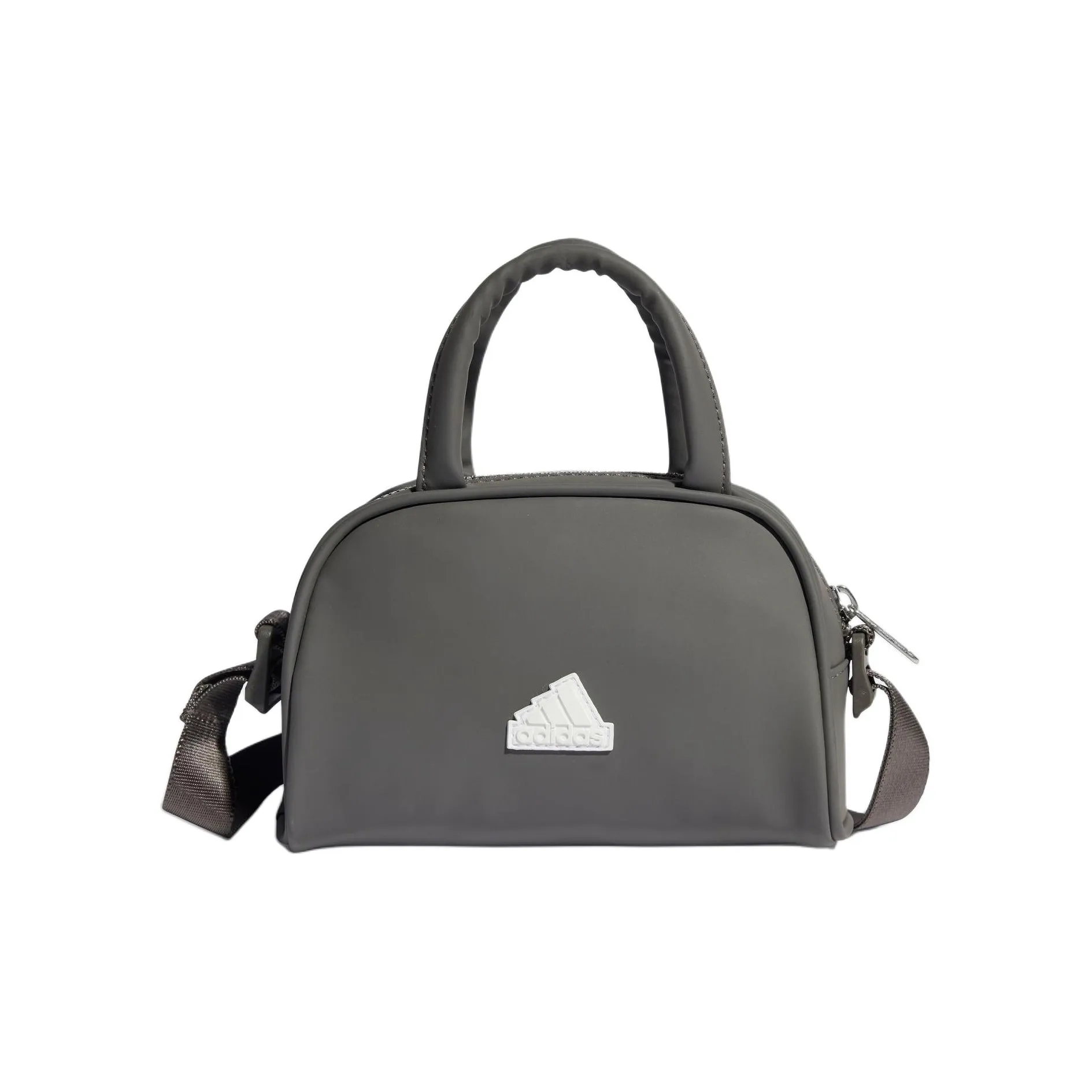 Adidas Полиуретан Bowling Bag Сумка через плечо Сумка стандартная Женская Угольный серый и белый