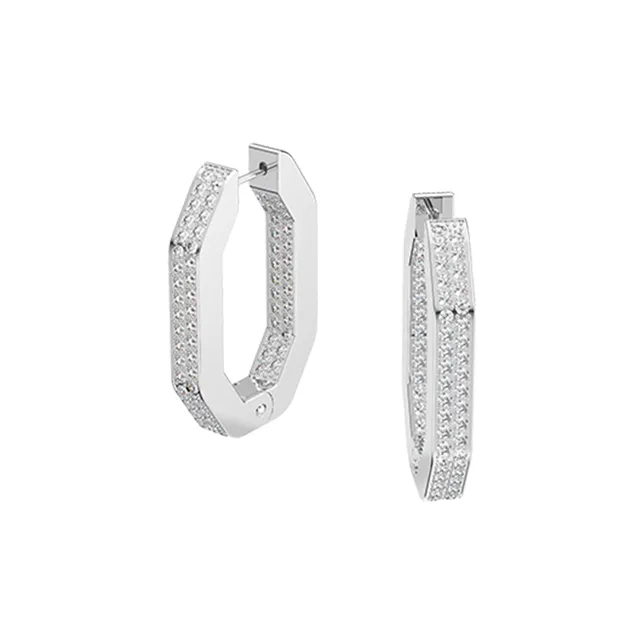 Swarovski Dextera Octagonal Pavé Hoop Earrings