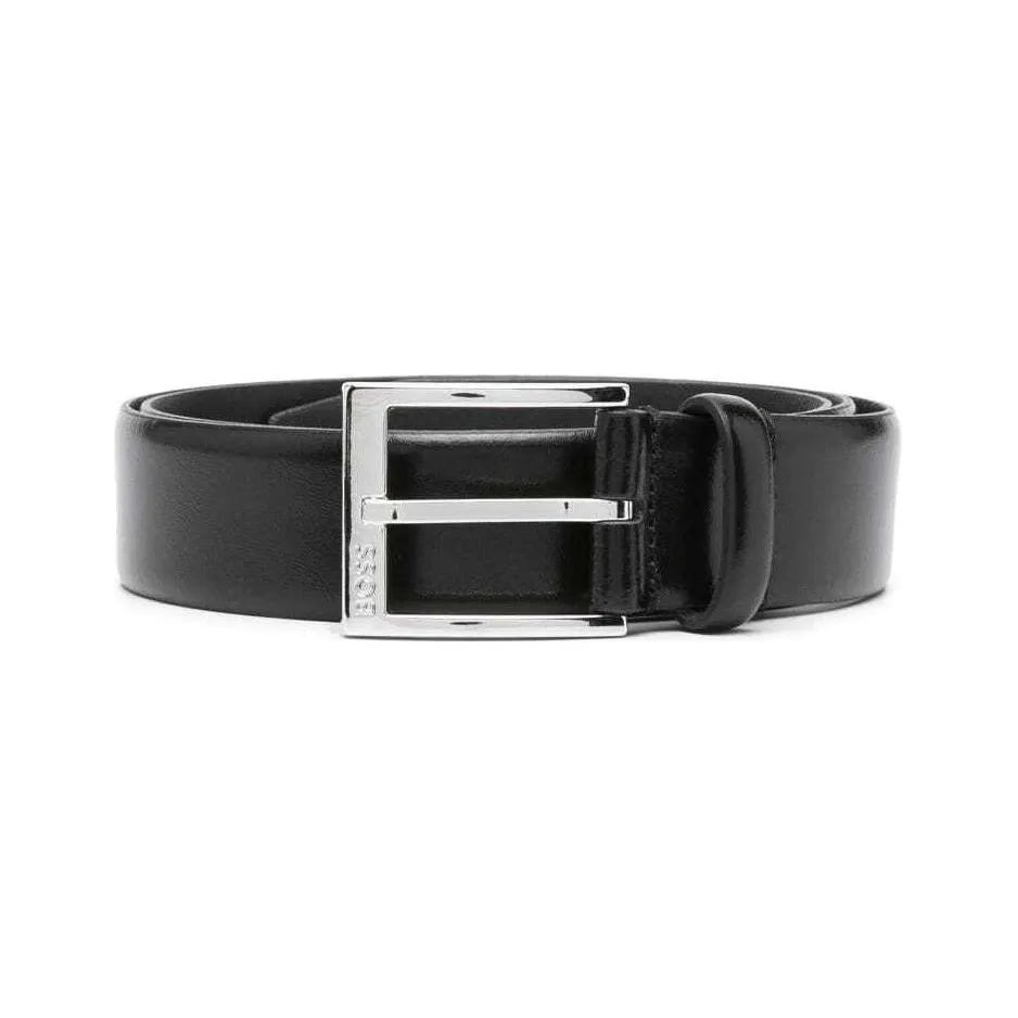 BOSS Logo engraved Buckle Leather Belt