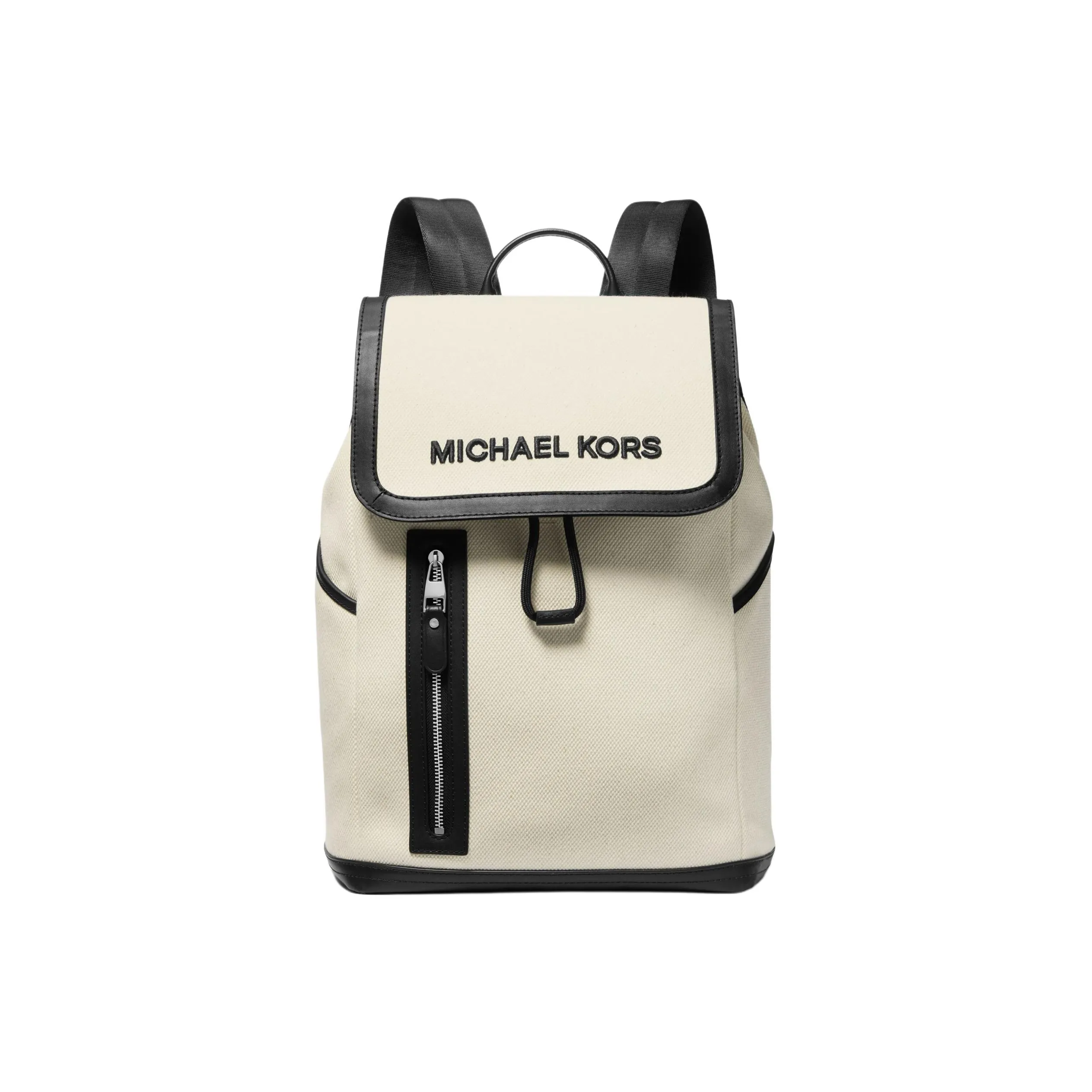MICHAEL KORS Fabric With Split Cow Leather Backpack Men's Natural & Black