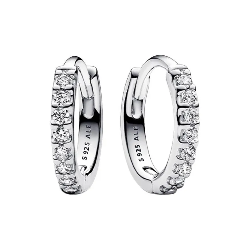 Pandora 925 Sterling Silver Synthetic Cubic Zirconia Earrings Women's Silver