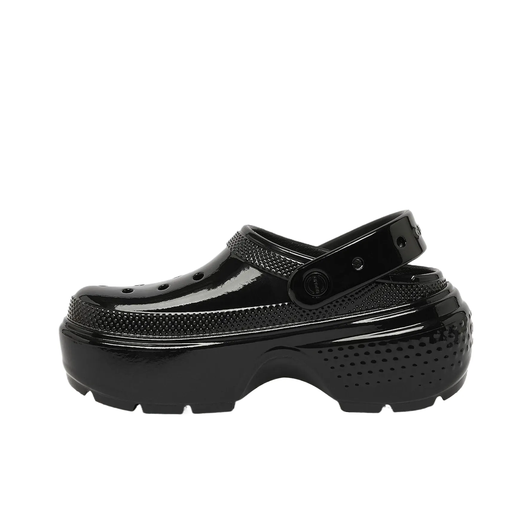Crocs Stomp High Shine Clog 
Black
 Women
s
