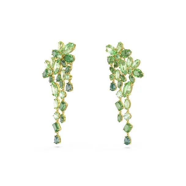 Swarovski Gold-Plated Earrings Unisex Green
