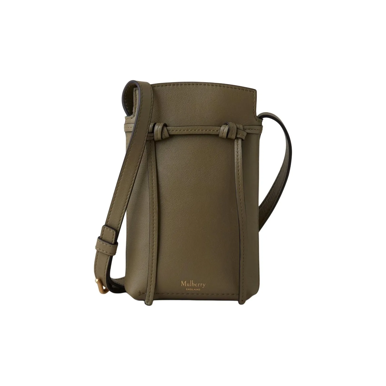 Mulberry Microfiber Leather One Shoulder Crossbody Cell Phone Pouch Women's Linen Green