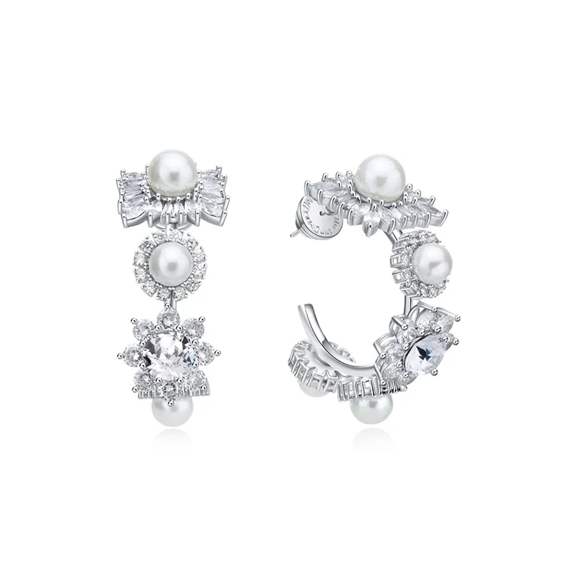 MIDNIGHT OPERA HOUSE Swarovski Элемент Серьги Белый, золотой Женские