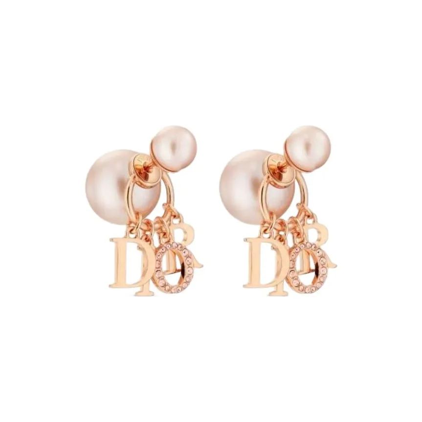 DIOR Metal Earrings Women's Rose Gold