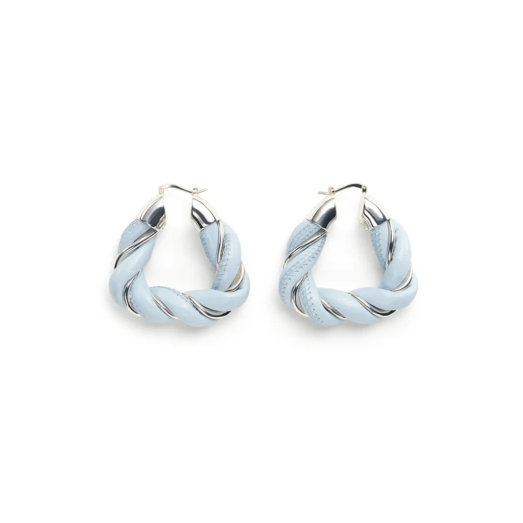 Bottega Veneta Woven Hoop Earrings