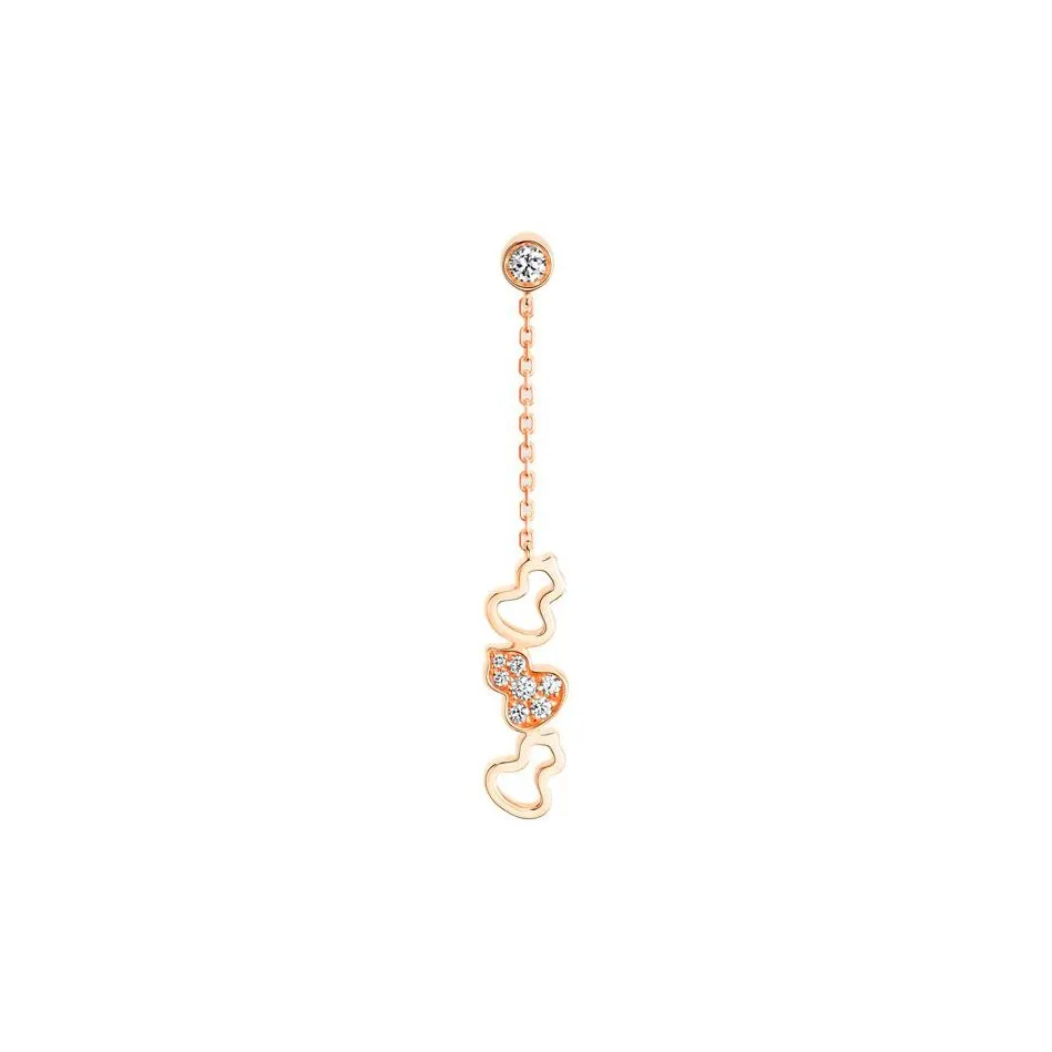Qeelin 18K Rose Gold Diamonds Earrings Women's Rose Gold