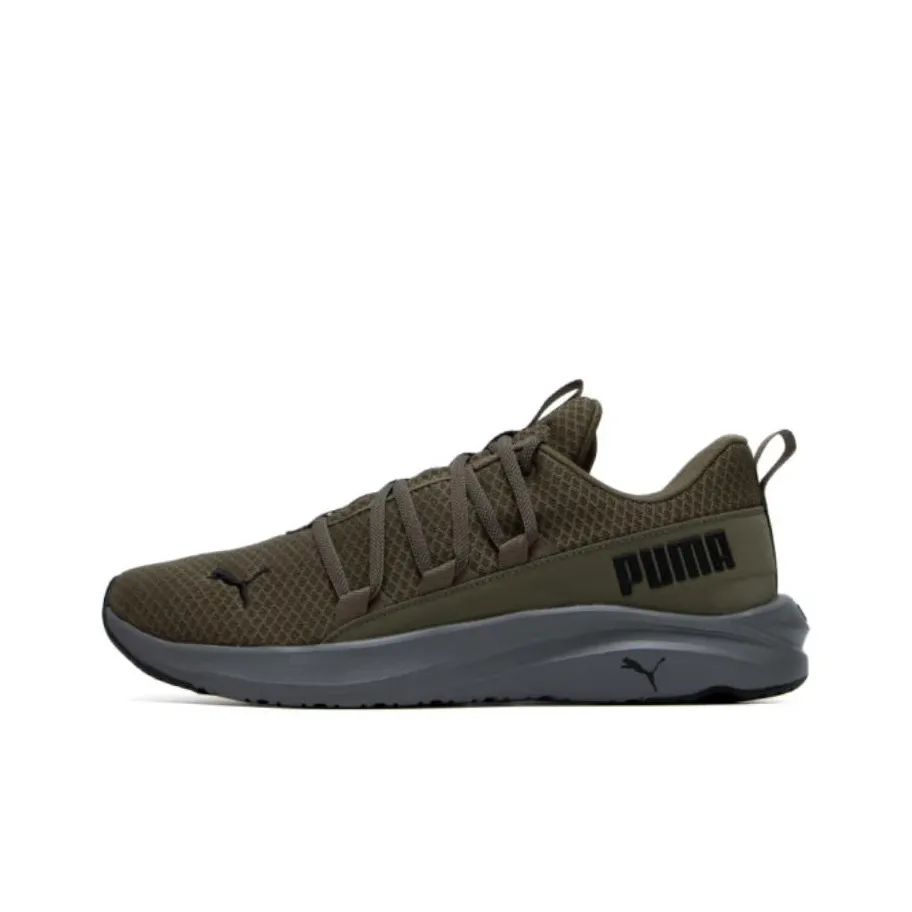 PUMA Softride Shock Absorbers Slip Resistant Abrasion Resistant Low Top Running Shoes Men's Green Black