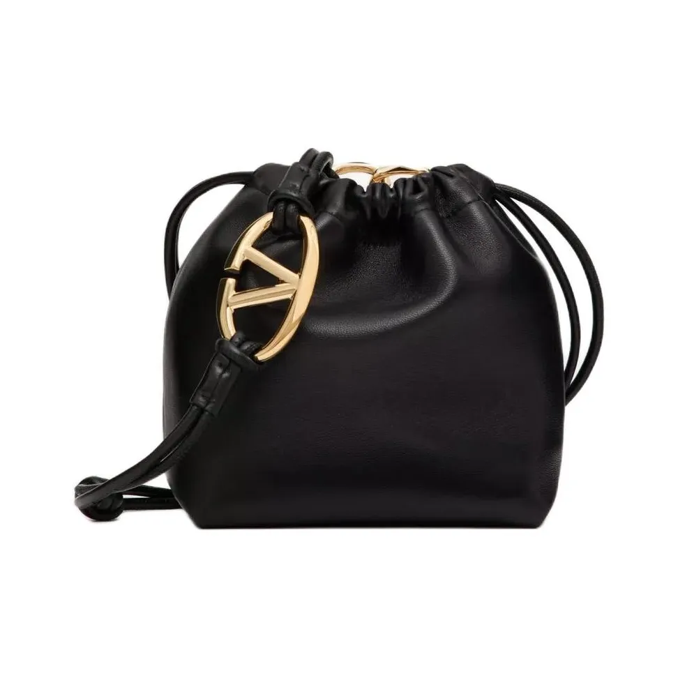 Valentino Nappa Leather Bucket Bags Shoulder Bag Crossbody Bag Mini Women's Black