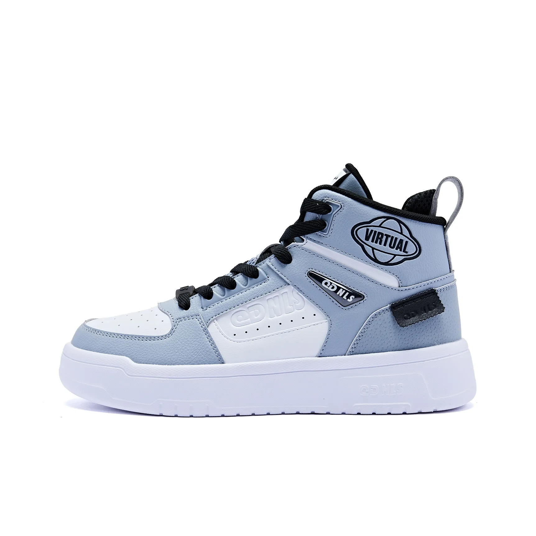 QIAODAN Скейтборд Кроссовки Высокие Космический Серый Джордан Белый Мужской