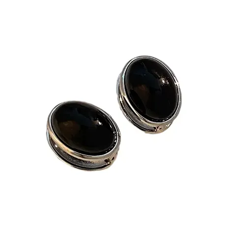 NATURALLYJOJO Черный и Белый Двусторонний с Шапкой-бини Ухо Пряжки Серьги Женские