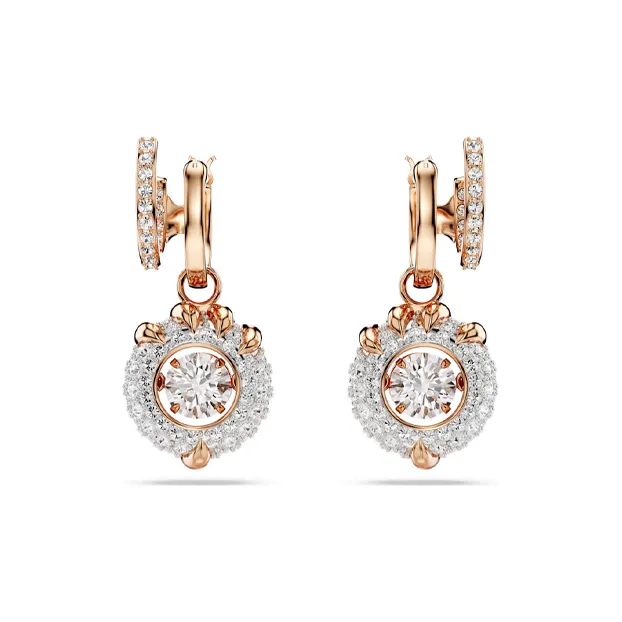 Swarovski Кубический цирконий Искусственный кристалл Серьги с покрытием из розового золота Женские Золото Белый