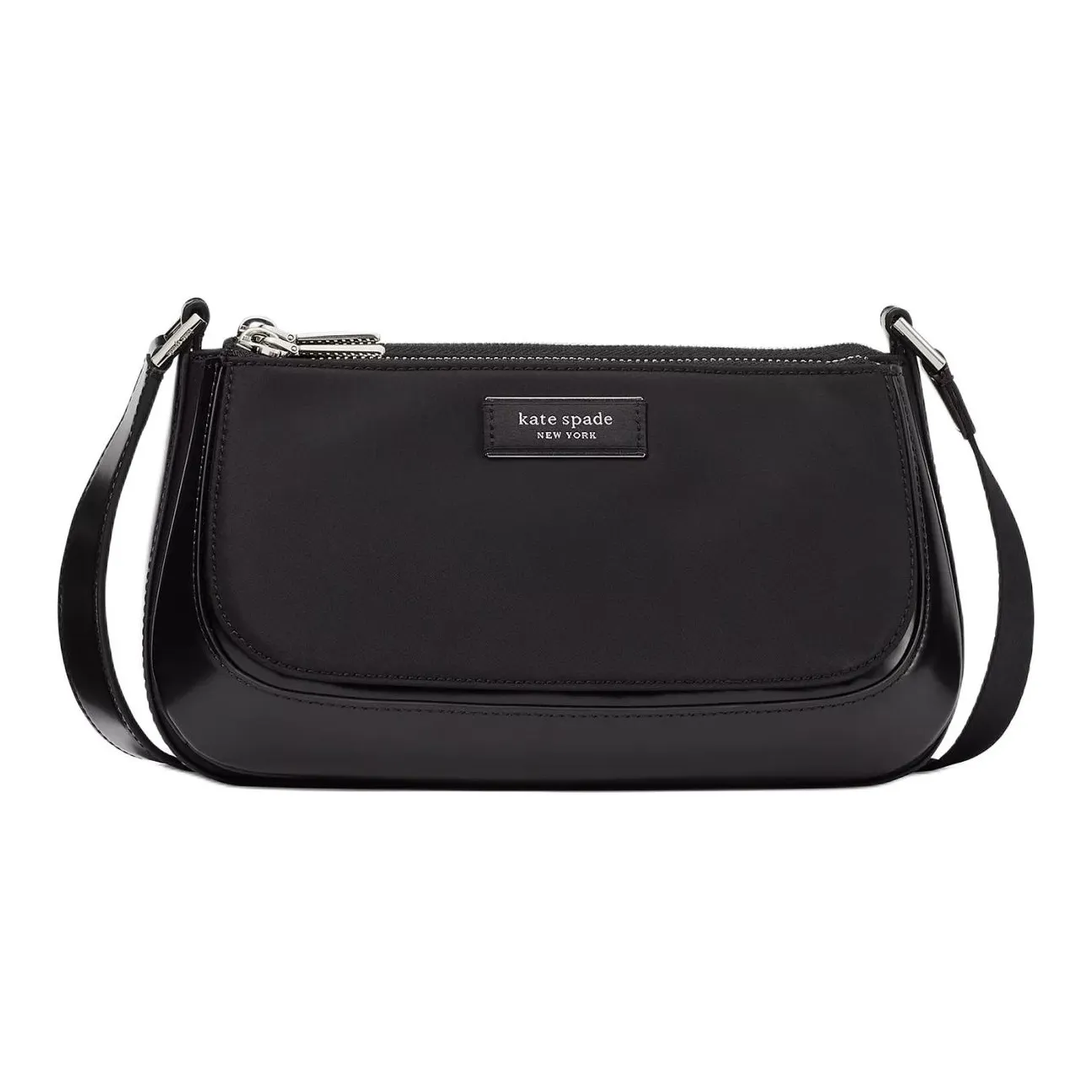 Kate Spade Sam Recycled Nylon Shoulder Bag, Crossbody Bag Medium Size Women's Black
