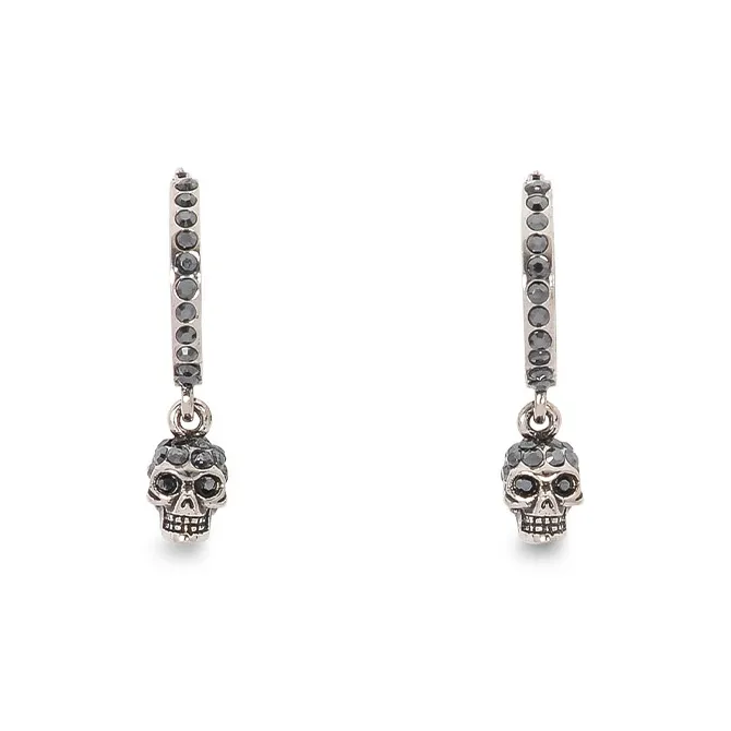 Alexander McQueen Skull Embellished Hoop Earrings