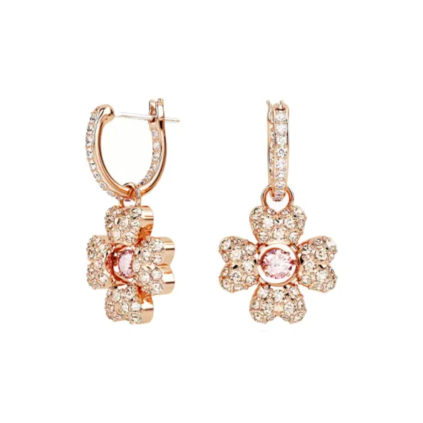 Серьги Swarovski с кубическим цирконием женские розовое золото