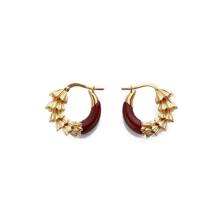 Bottega Veneta 18K Gold With 925 Sterling Silver, Agate Stone Earrings Women's Gold
