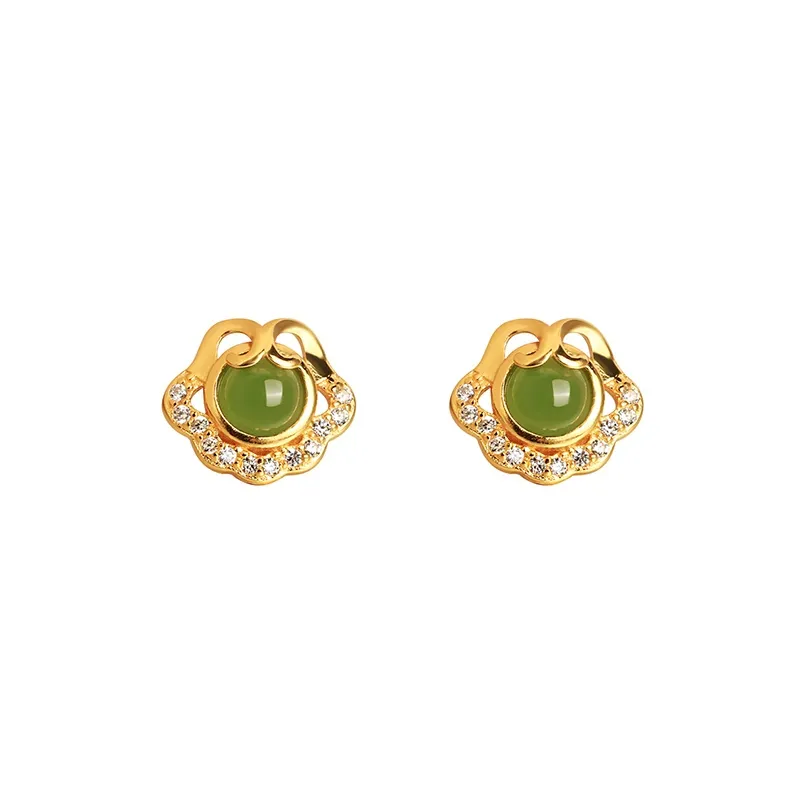 Xiaoyinjiang Stud Earrings Jasper Women's