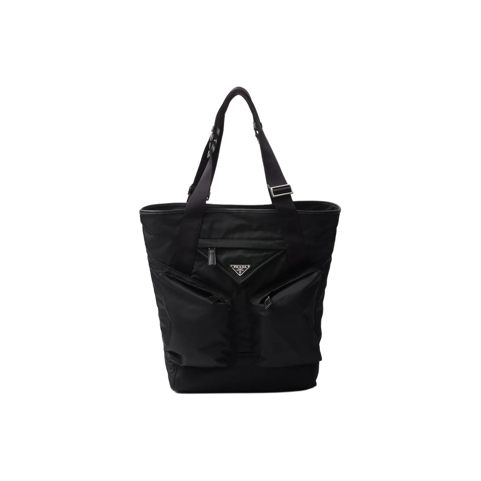 PRADA Nylon And Leather Tote Bag Shopping Bag Shoulder Bag Handbag Women's Black
