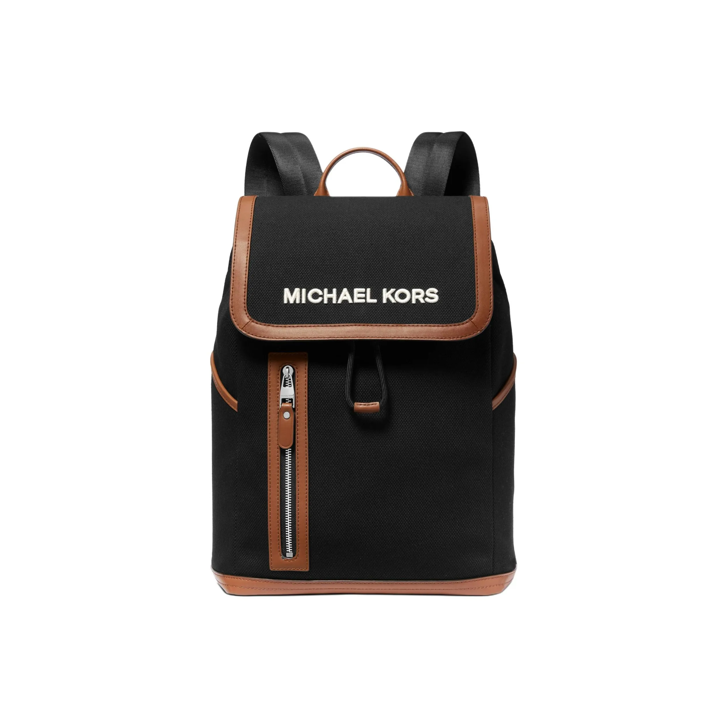 MICHAEL KORS Рюкзак из ткани с коровьей кожей спилок мужской черный и цвета фундуковый и коричневый