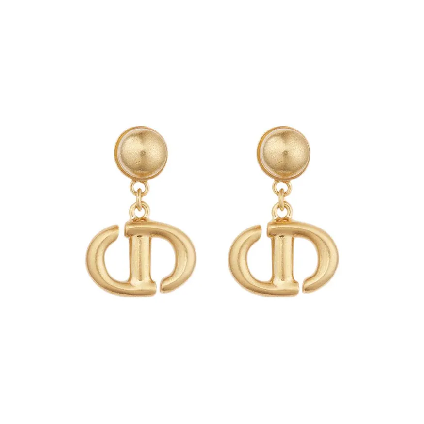 DIOR Brass Earrings Women's Gold