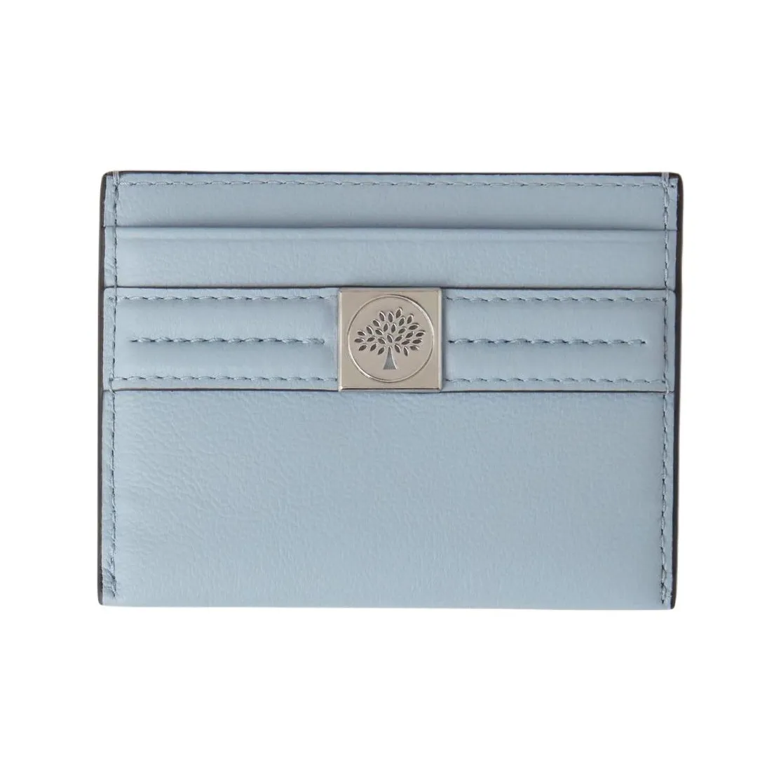 Mulberry Grain Leather Credit Card Holder Women's Blue Poplin