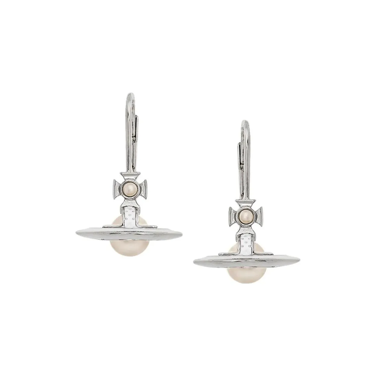 Vivienne Westwood Серьги из латуни с покрытием из платины жемчужные с эмалью унисекс