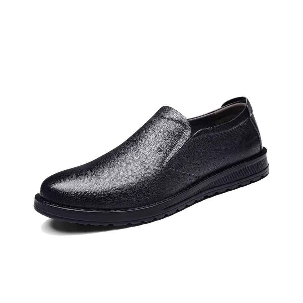AOKANG Slip On Кожаные туфли Мужские повседневные туфли Мужской Черный Коричневый