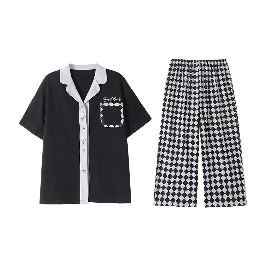 Tianmicat Pajama Set Women's Black