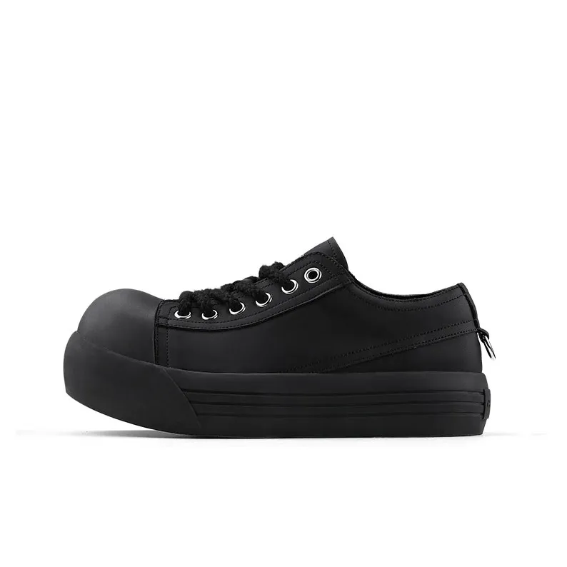 HANQIAORIJI Black Blood Series Skateboard Shoes Unisex Low Top Black