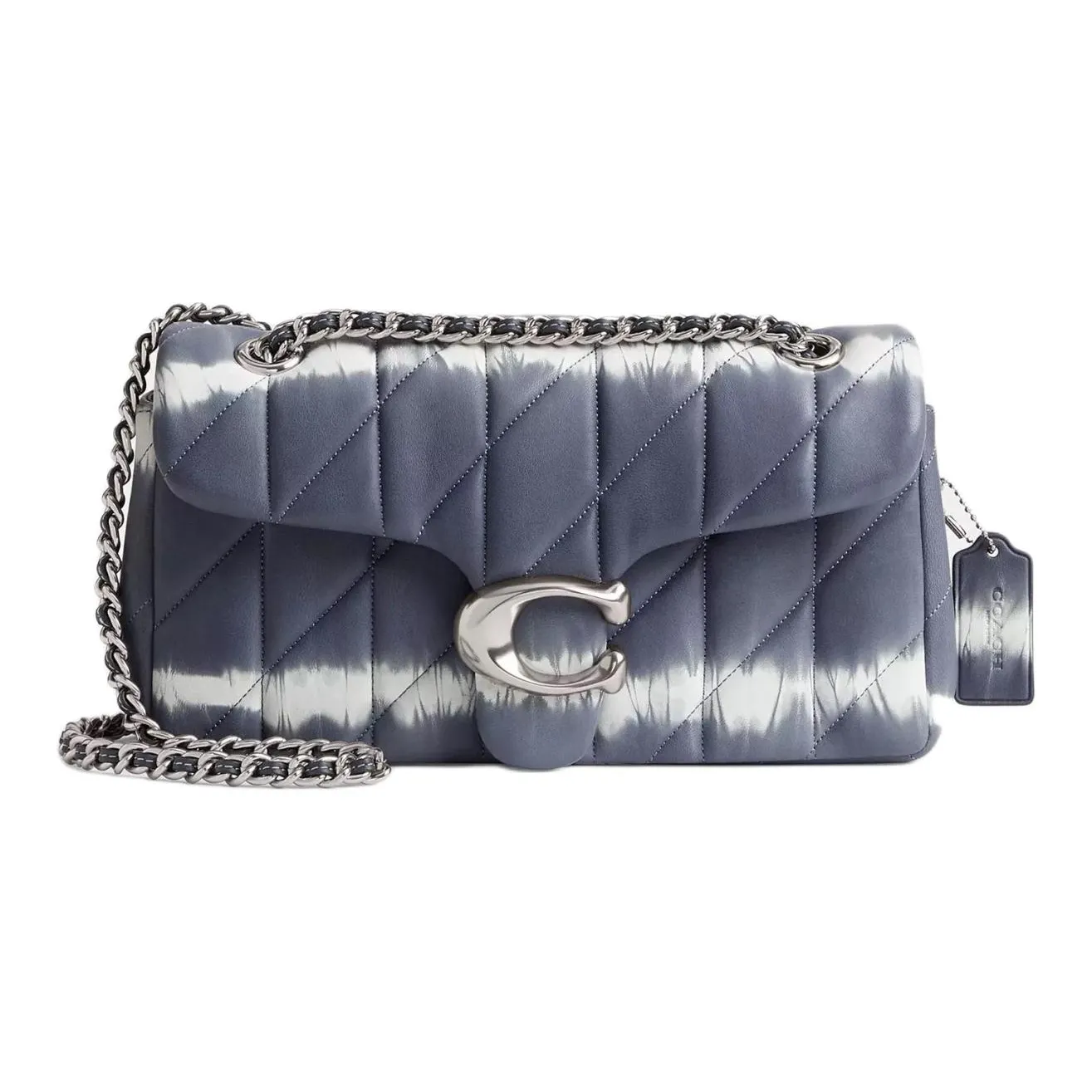 COACH Tabby Напп-Кожа Сумка через плечо Средняя Женская Серебряный Полночь Морской Синий Многоцветный