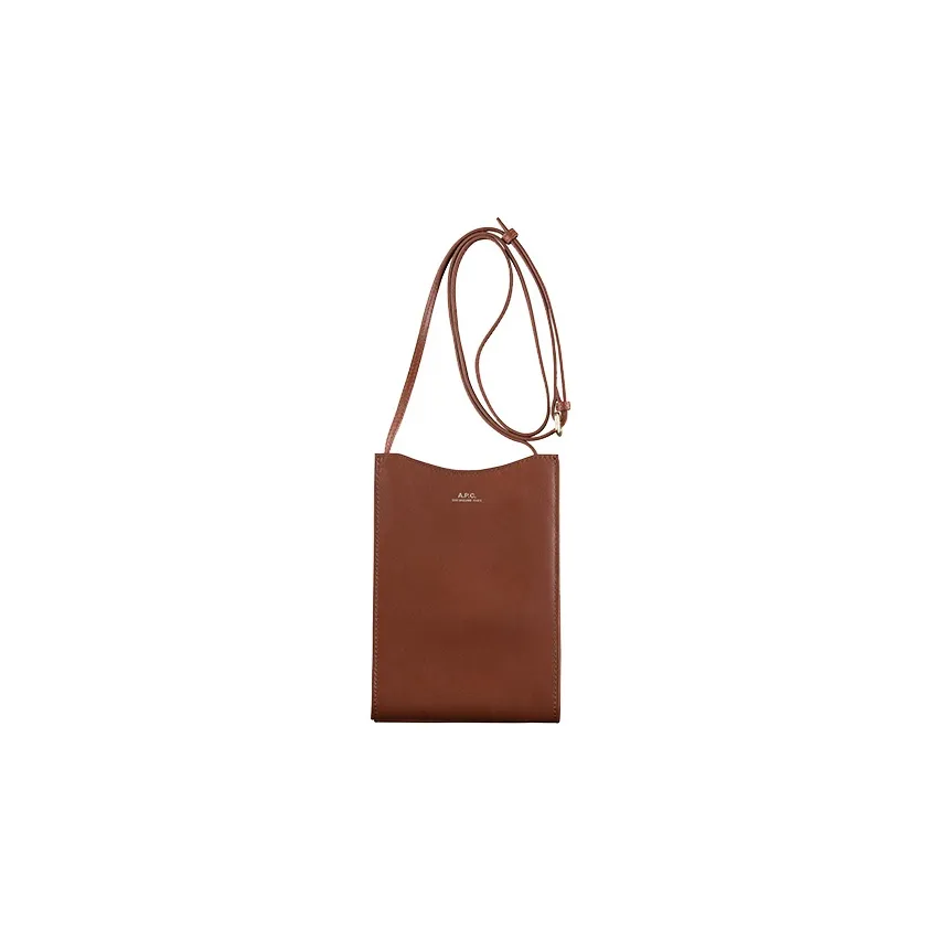 A.P.C Cow Leather Messenger Bag Crossbody Bags Unisex Brown