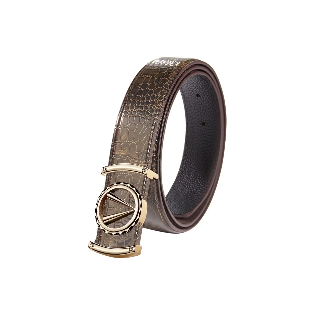 LUCKY LION Автоматическая застежка ремешок с узором крокодила повседневный коровье спилок ремни для мужчин