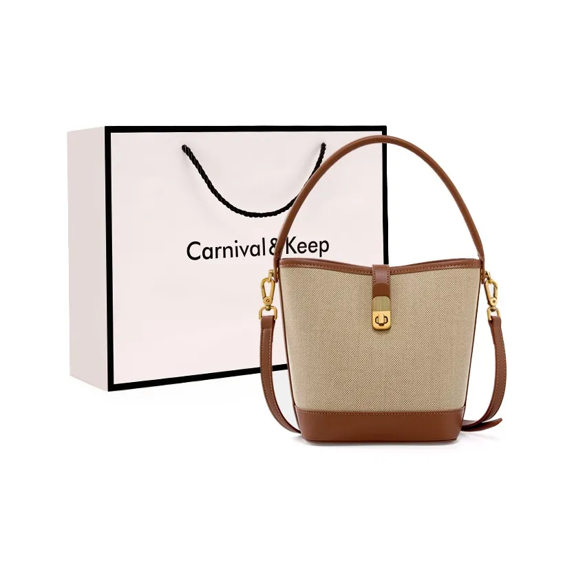 Carnival Keep Ткань Синтетическая кожа Ведрообразная сумка Сумка-сак Сумка через плечо Сумка на плечо Стандартная Женская