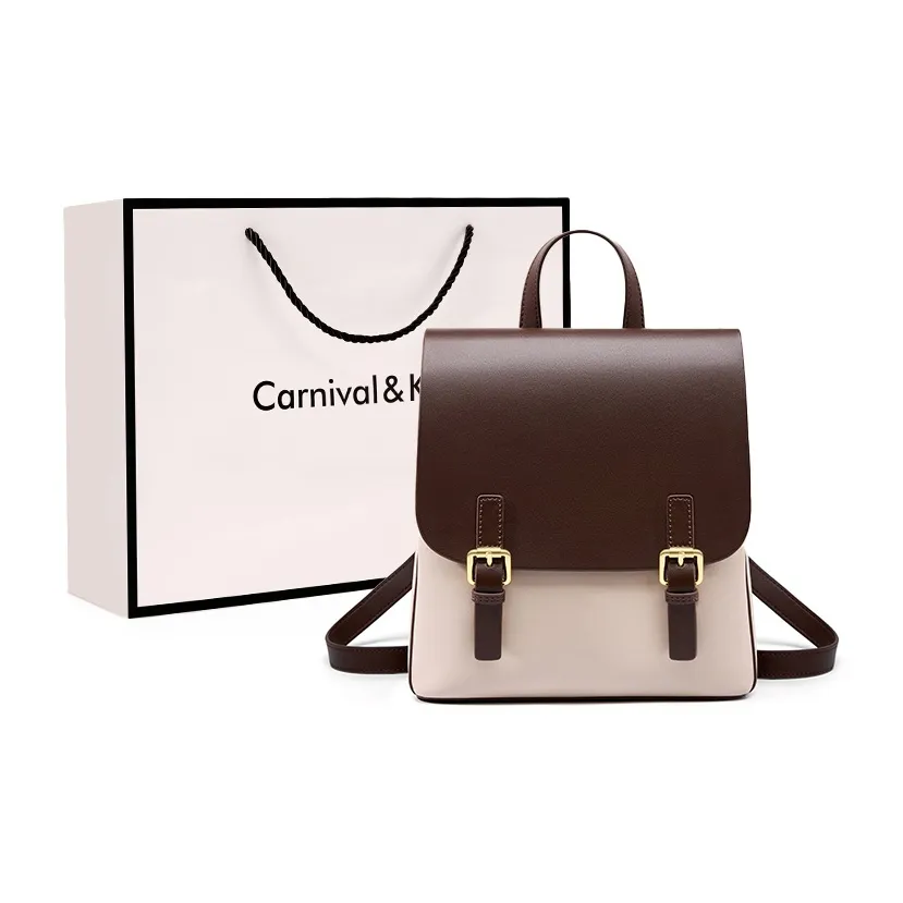 Carnival Keep Рюкзак из коровьей кожи стандартный женский цвет экрю карамель