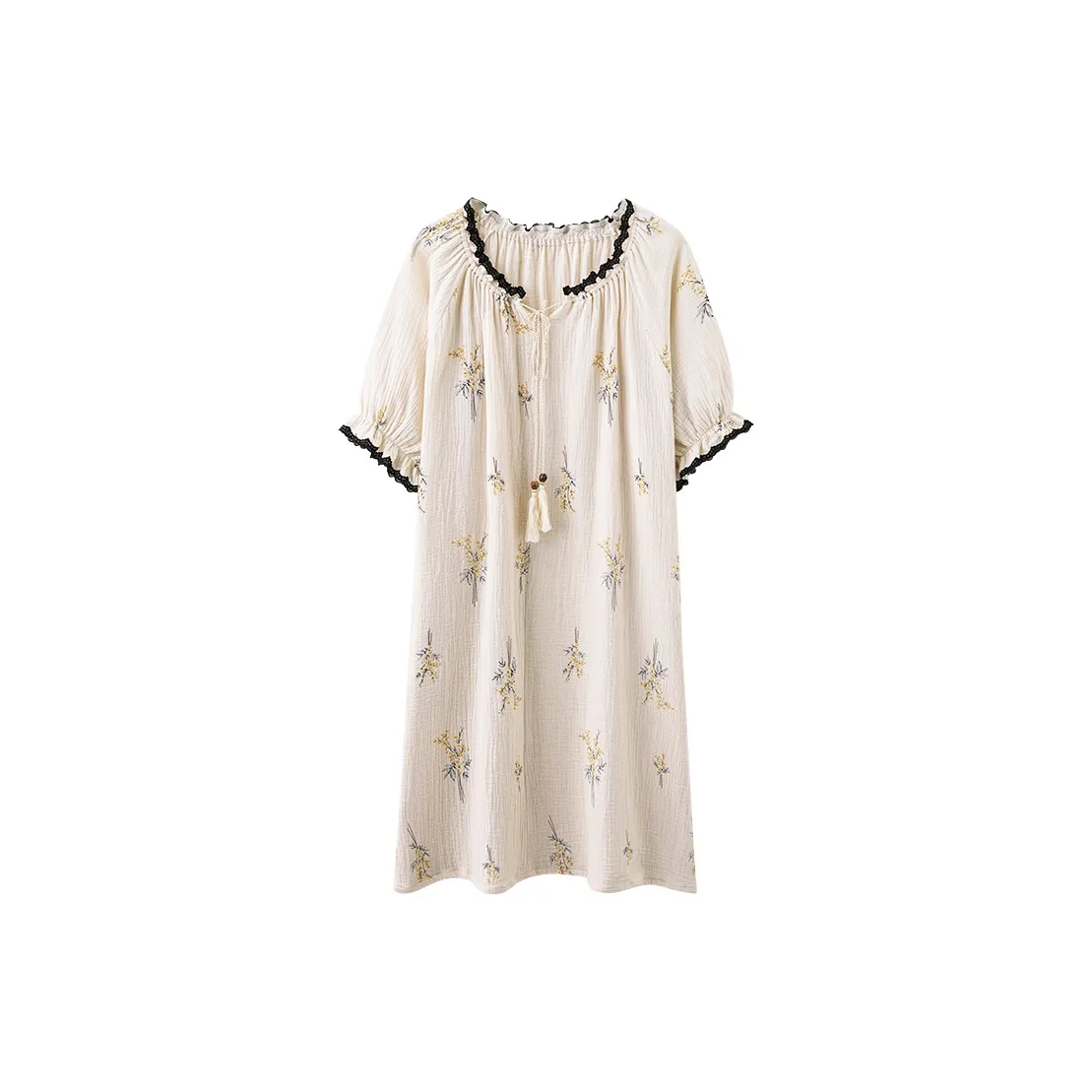 Tianmicat Nightgown Women's Beige Apricot
