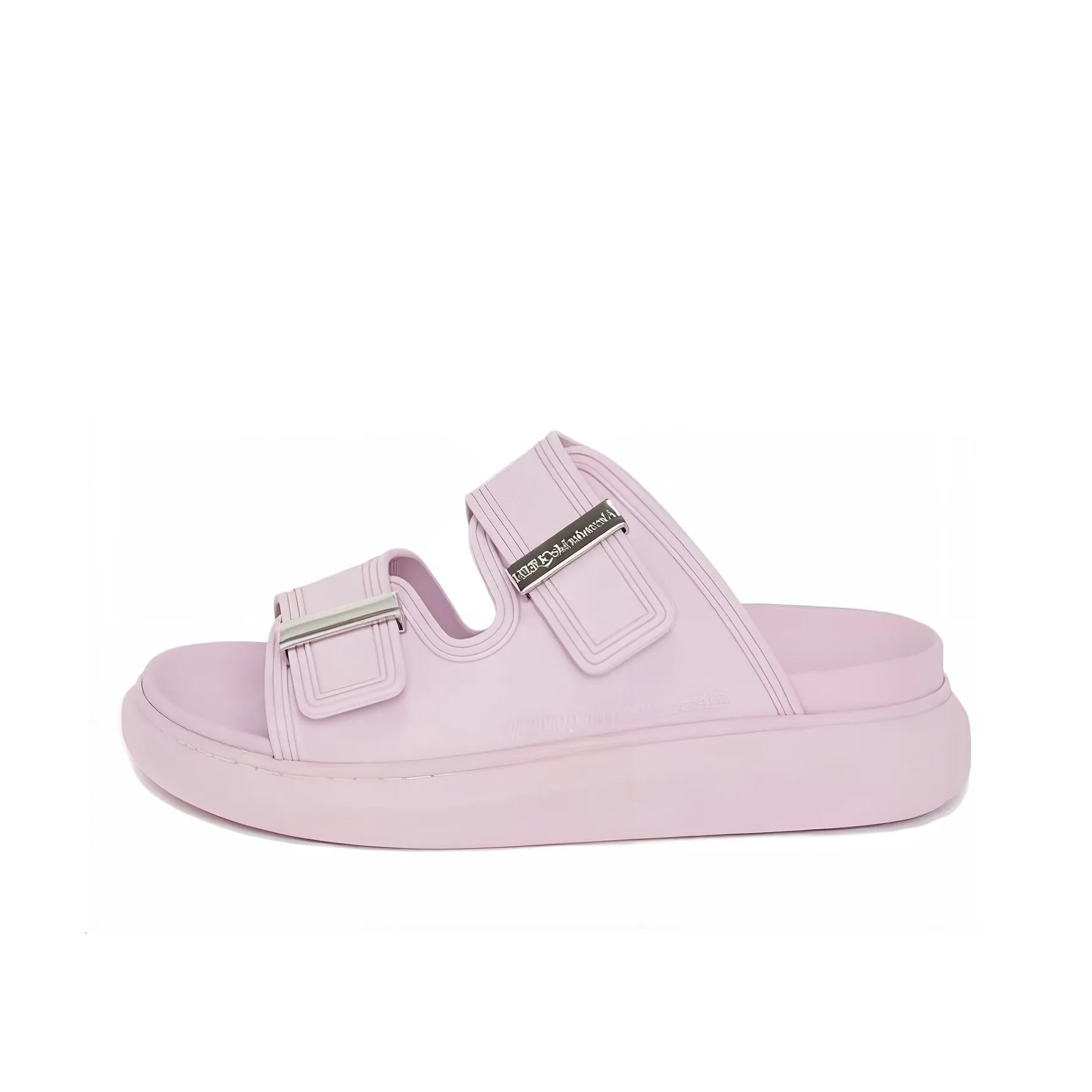 Alexander McQueen Hybrid Buckled Rubber Sandal Pink Women's
