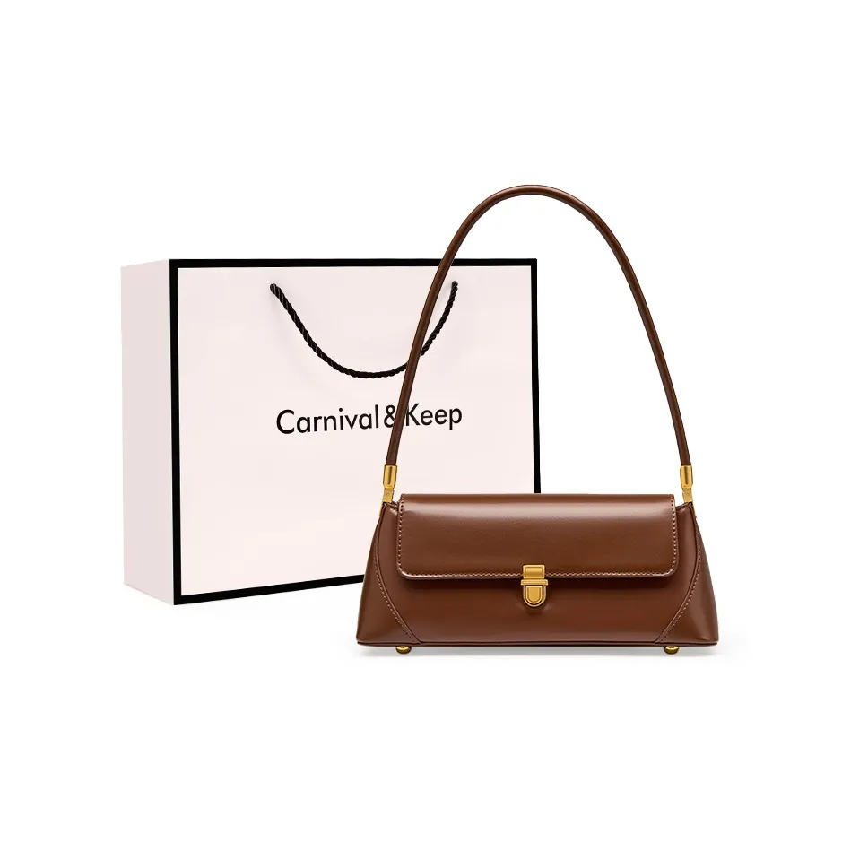 Carnival Keep Коровья кожа с синтетической кожей Baguette Сумка на плечо Стандартный Женский Кофе Черный Белый