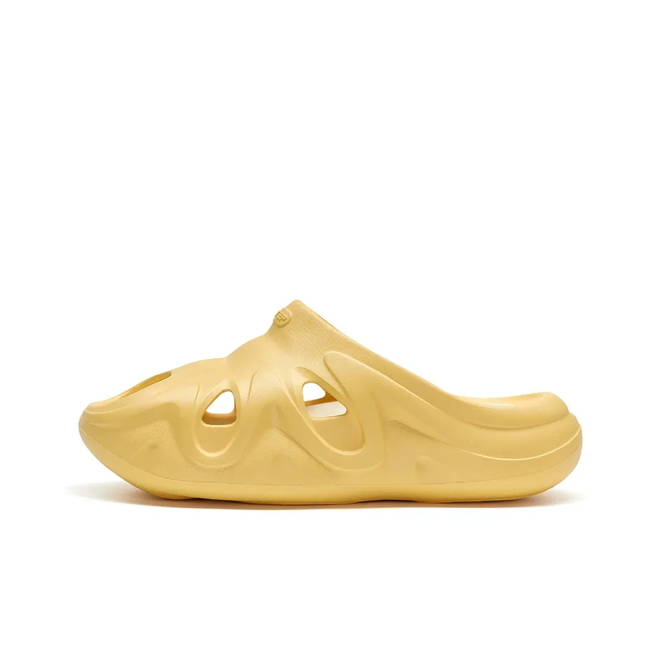 XTEP Cute Pets Slip Resistant Antibacterial Slide Slippers Women's Okra Yellow