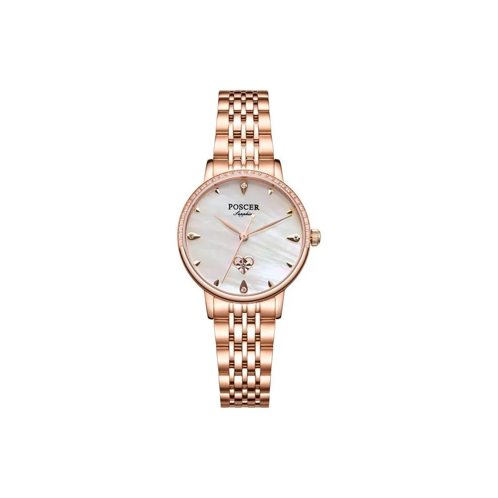 POSCER Кварцевый механизм Женские часы 29 мм Жемчужная раковина Цвет