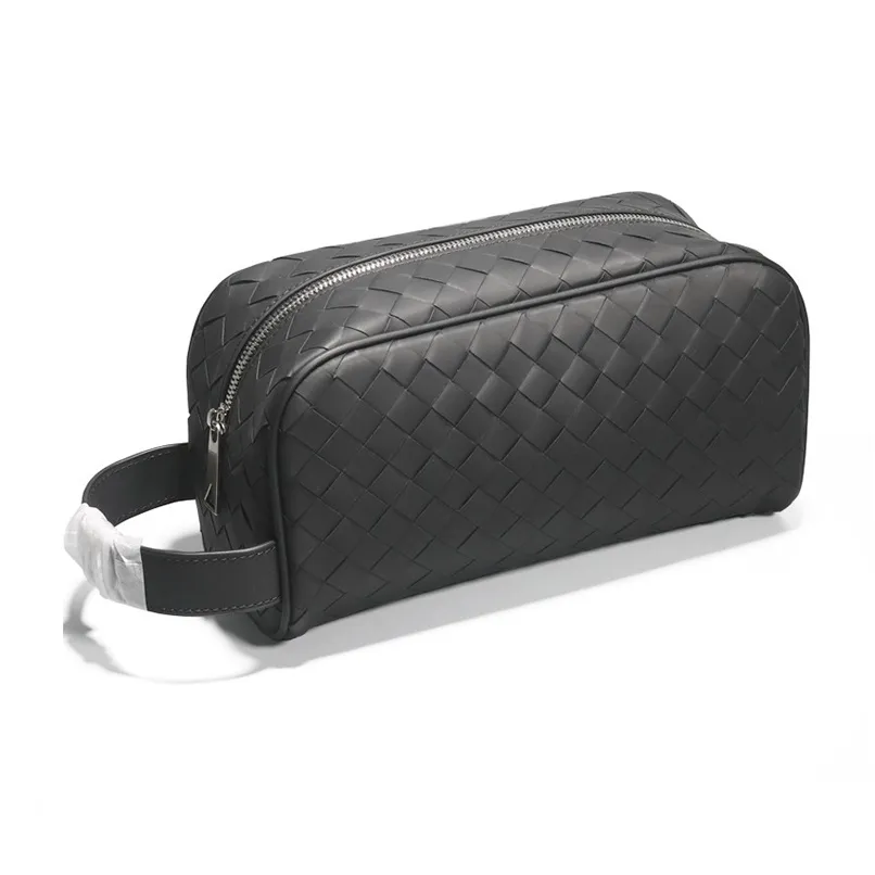 CMLZIUA Клатч из крупнозернистой текстуры коровьей кожи большой унисекс черный