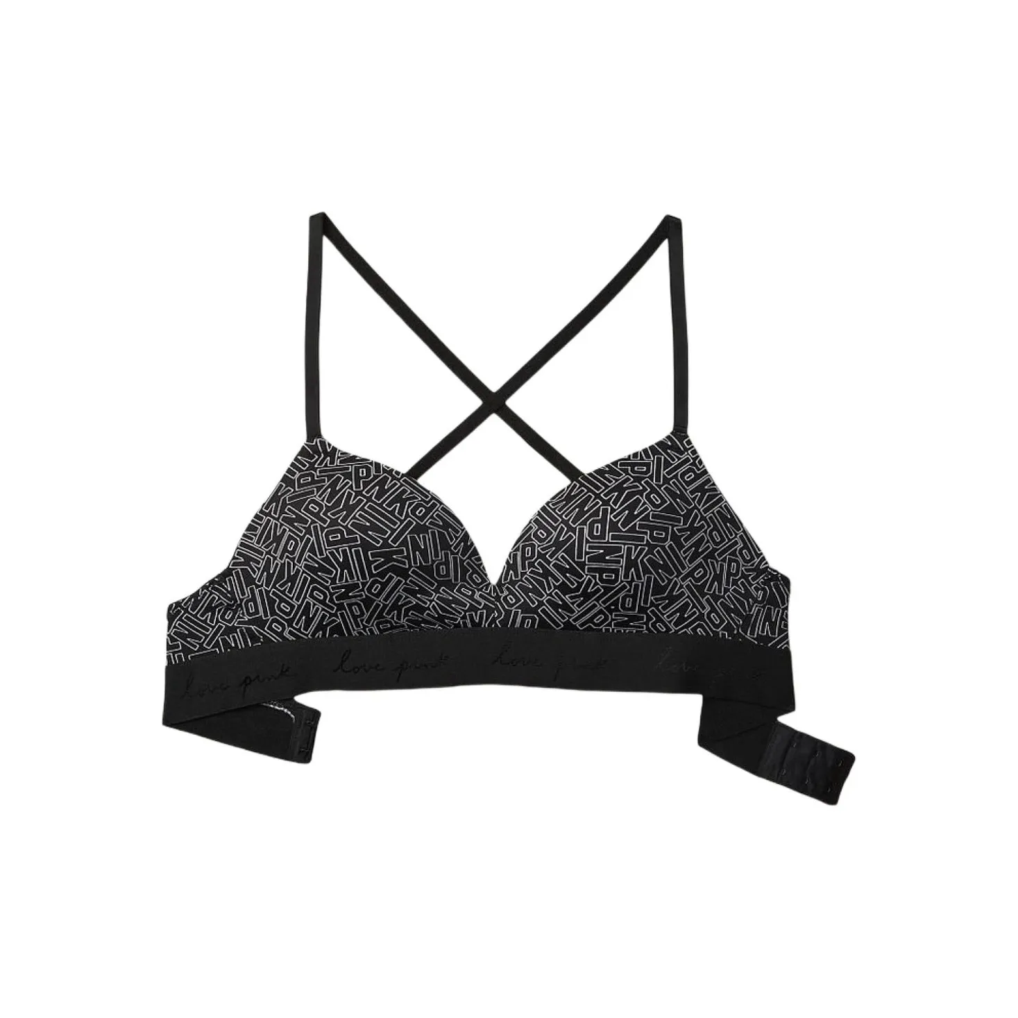 VICTORIA'S SECRET Bra Women's Black Letter