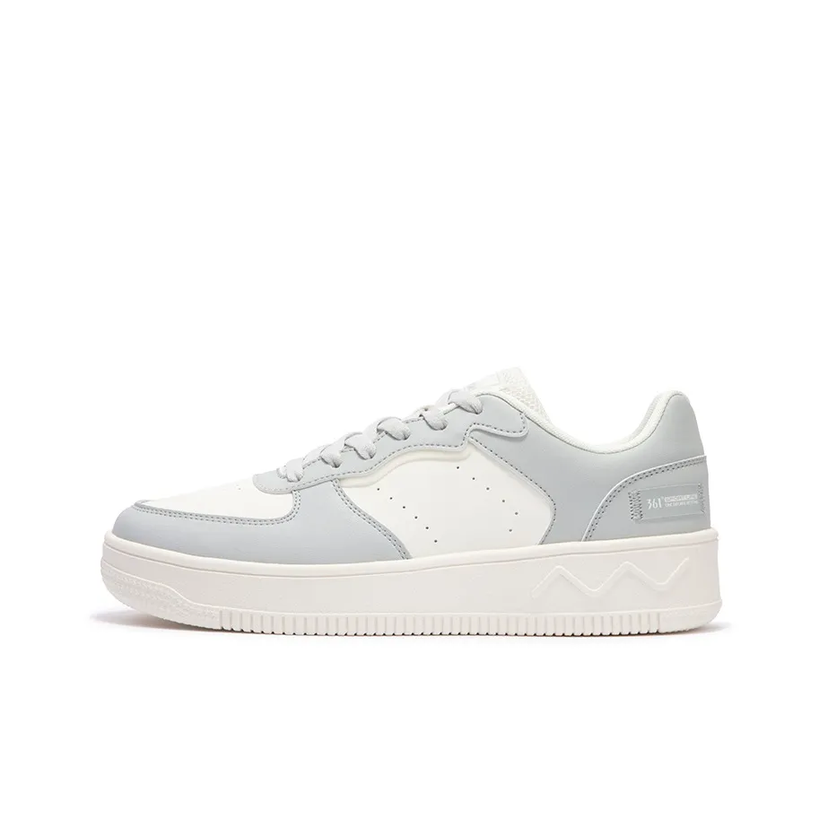 361° Air Force One Coverage Anti Slip And Wear Resistant Low Top Skateboard Shoes Men's White Gray