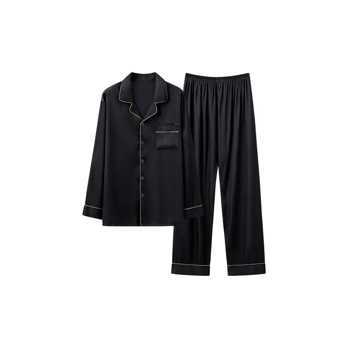 Sleep Student Dorm Pajama Set Men's Black For Summer.