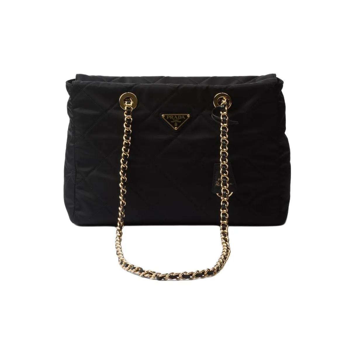 PRADA Re Edition Nylon Parachute Tote, Shopping Bag, Handbag Medium Size Women's Black