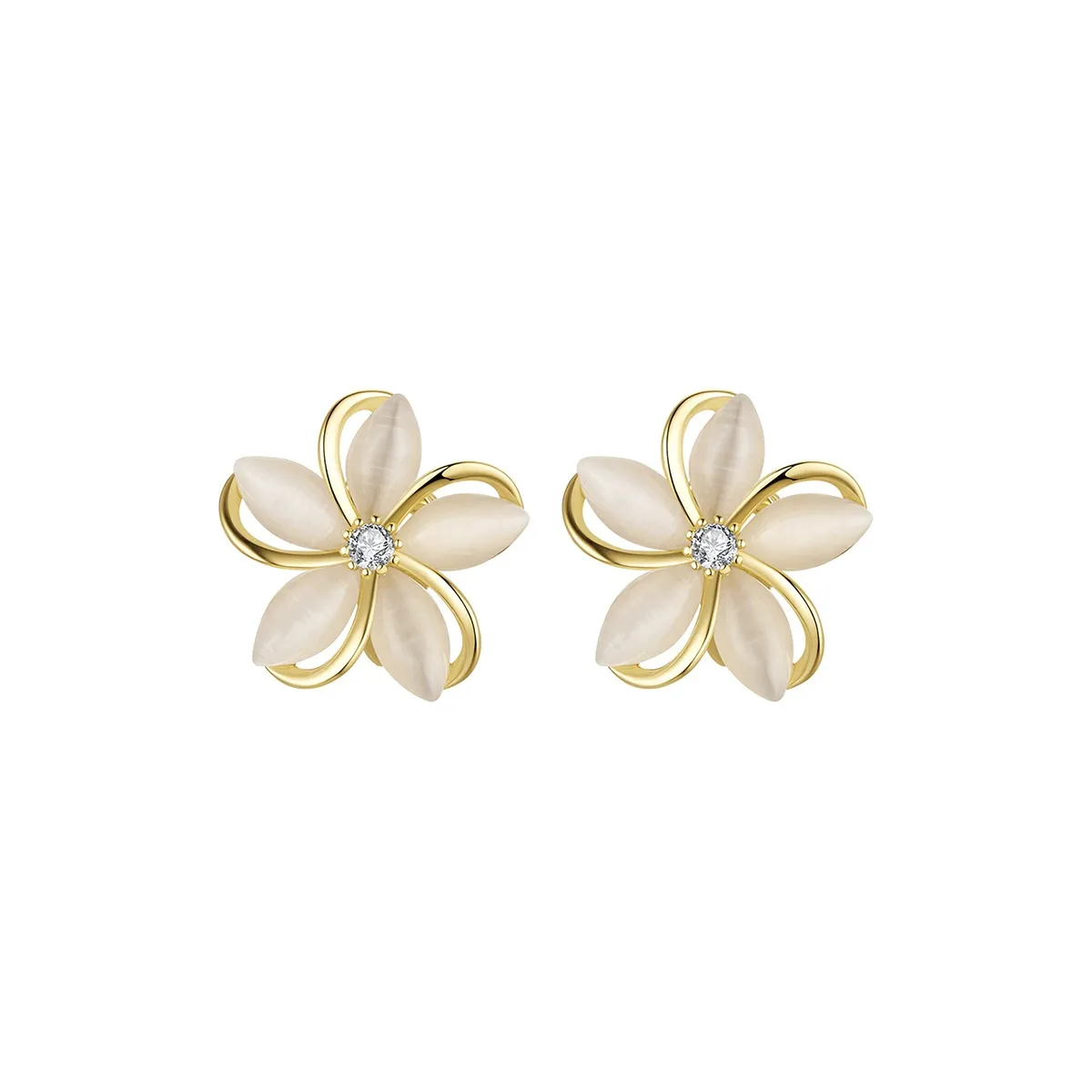 HMZ Сплав Clip ON Серьги "Кошачий глаз" Женские