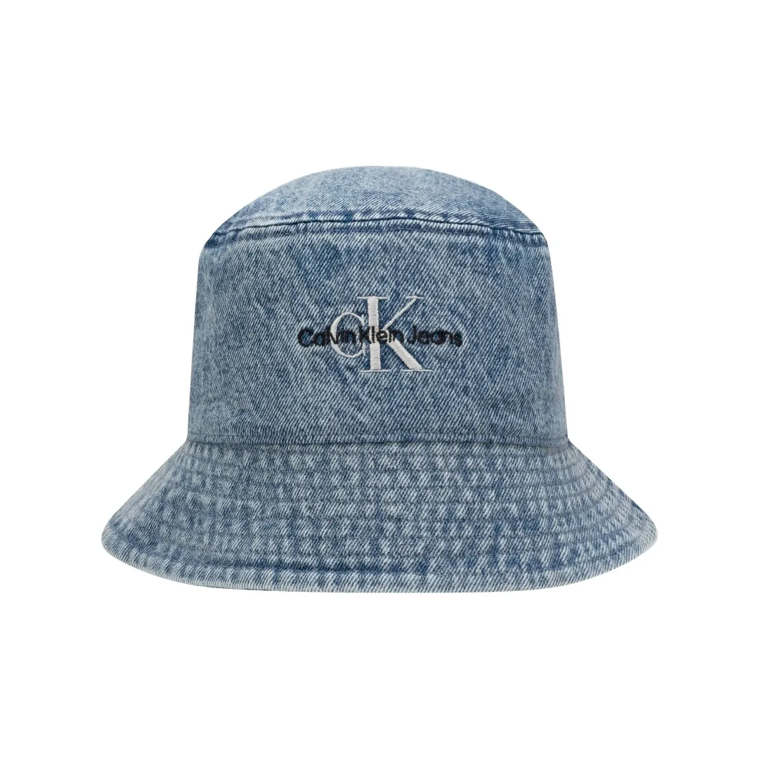 CALVIN KLEIN Cotton Bucket Hats Unisex Denim Light Blue