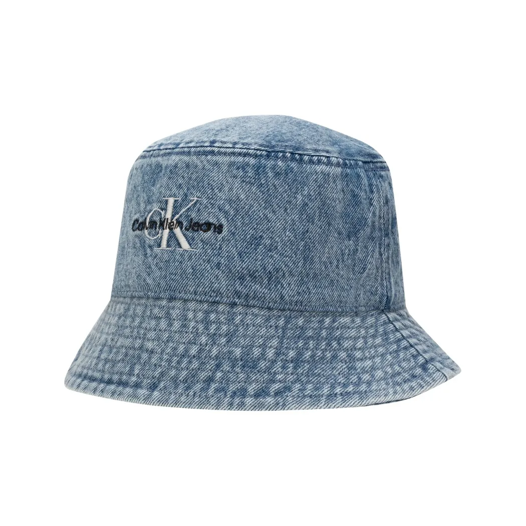 CALVIN KLEIN Cotton Bucket Hats Unisex Denim Light Blue