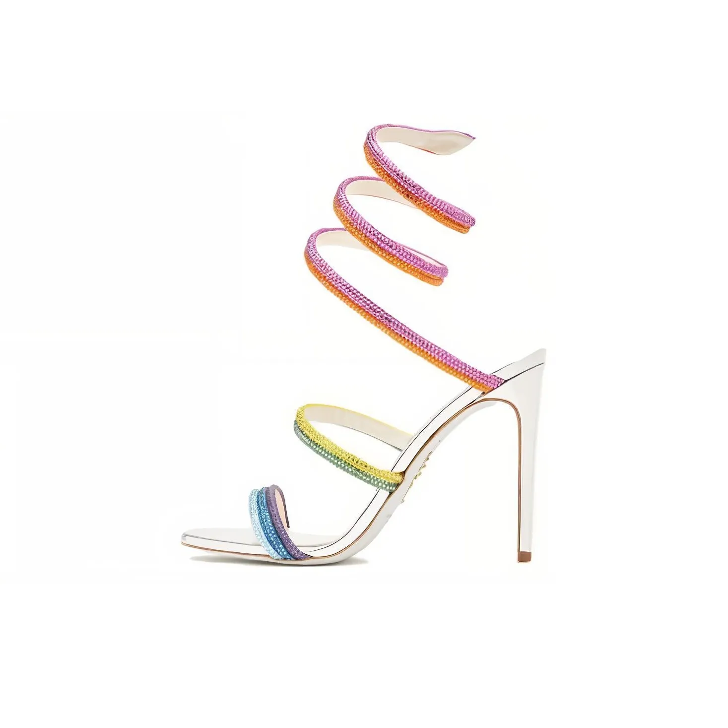 René Caovilla Rainbow 105mm Leather Era sandals